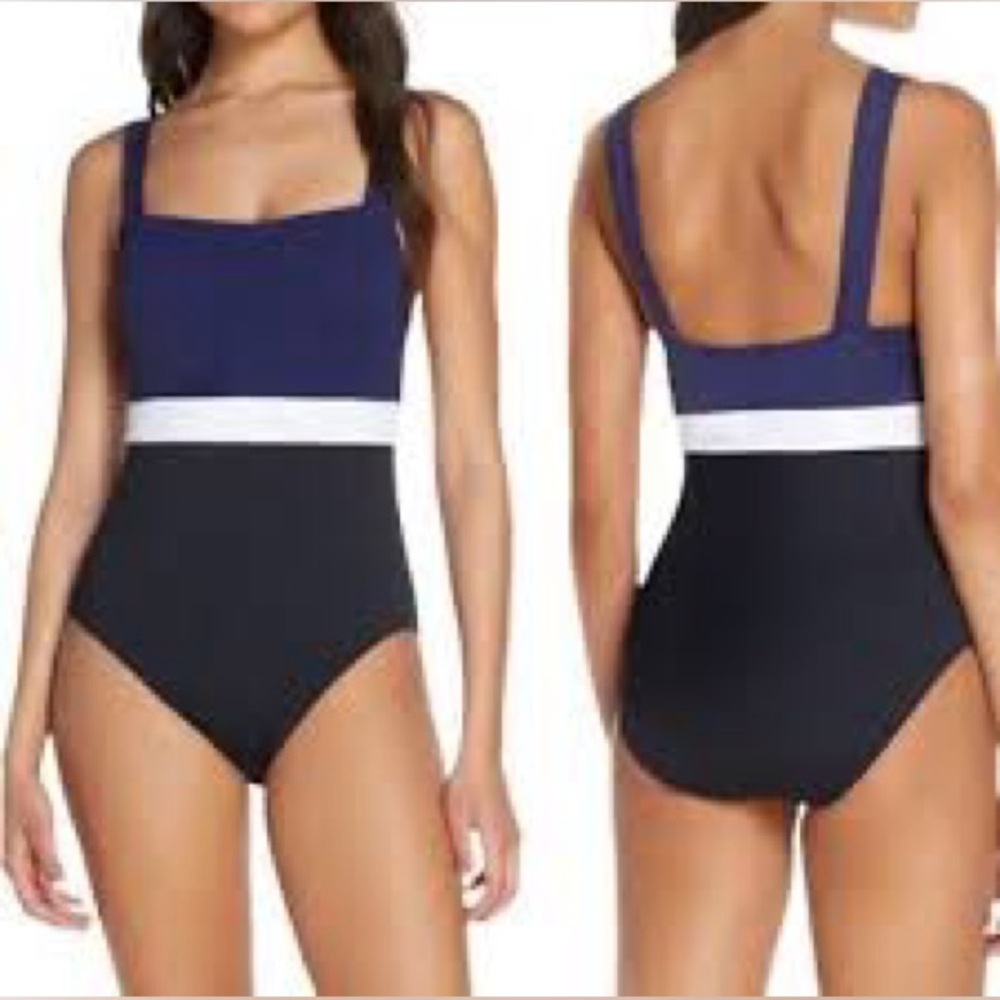 NWT Tommy Bahama Colorblock One Piece Tummy Control Swimsuit Summer Beach